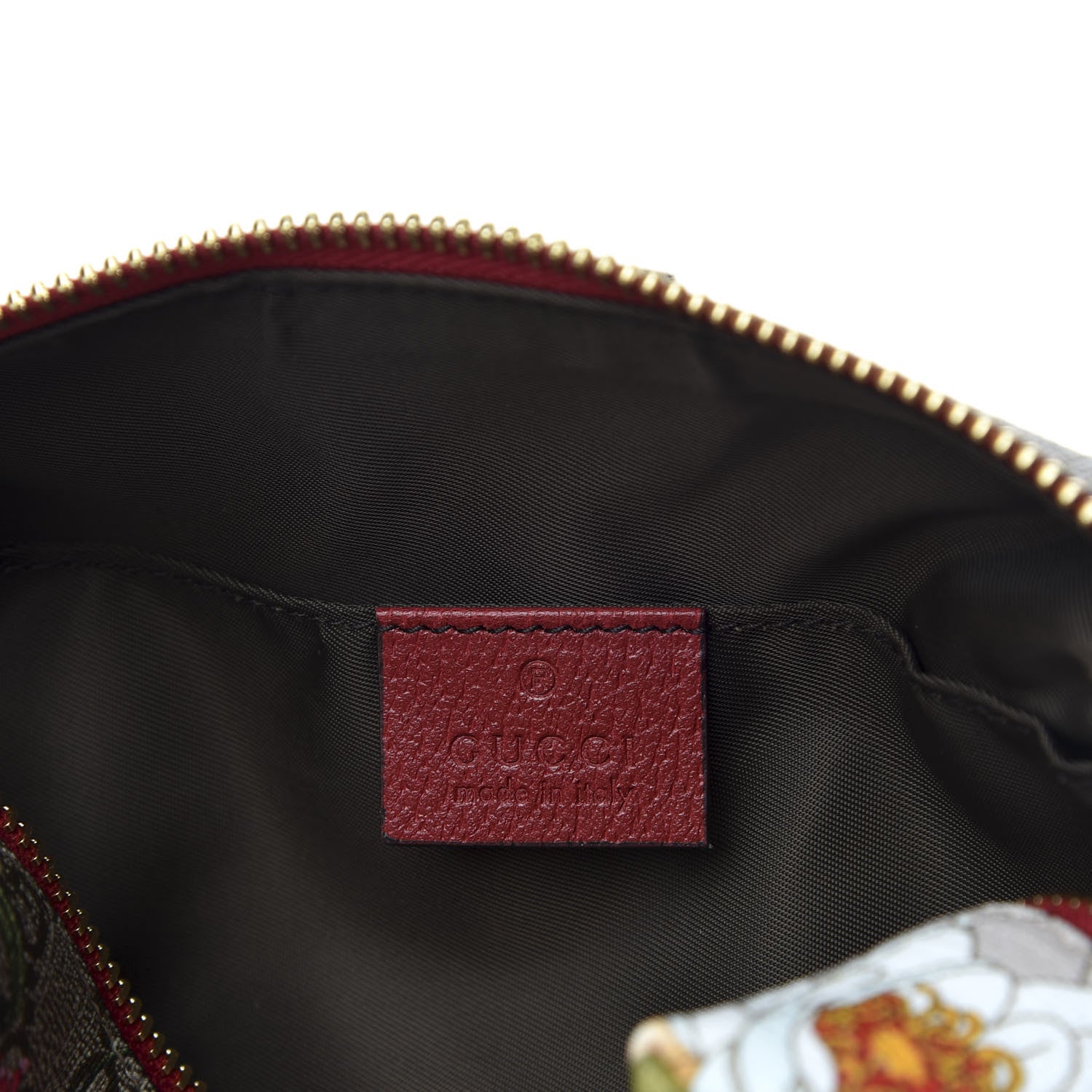 Gucci Soft GG Supreme Monogram Flora Calfskin Medium Ophidia Cosmetic Case Beige Ebony Multicolor Rosso 6 of 9