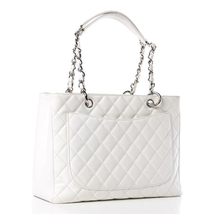Chanel Caviar Quilted Grand Shopping Tote GST White 3 of 17