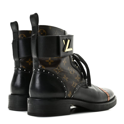 Louis Vuitton Calfskin Monogram Boyish Ranger Boots 40 Black 4 of 12