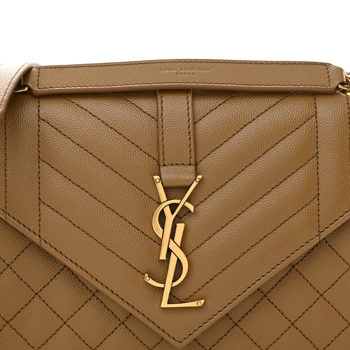 Grain De Poudre Textured Mixed Matelasse Medium Triquilt Monogram Satchel Old Oil