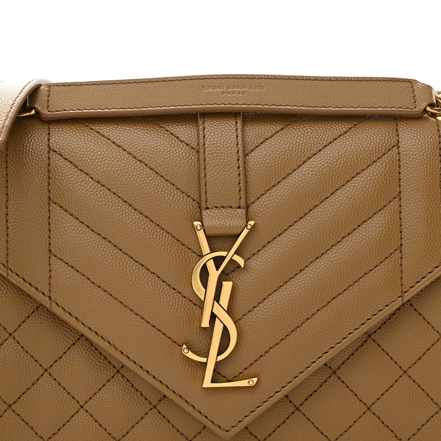 Saint Laurent Grain De Poudre Textured Mixed Matelasse Medium Triquilt Monogram Satchel Old Oil 8 of 12