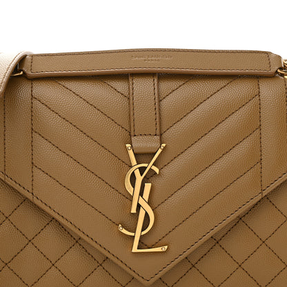 Saint Laurent Grain De Poudre Textured Mixed Matelasse Medium Triquilt Monogram Satchel Old Oil 8 of 12