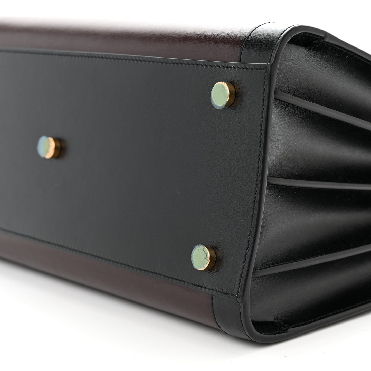 Calfskin Bi-Color Small Sac De Jour Burgundy Black