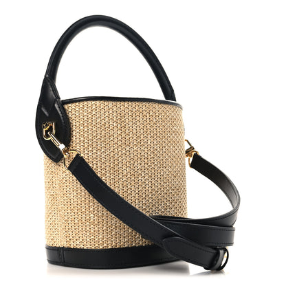 Louis Vuitton Raffia Petit Bucket Black 3 of 9