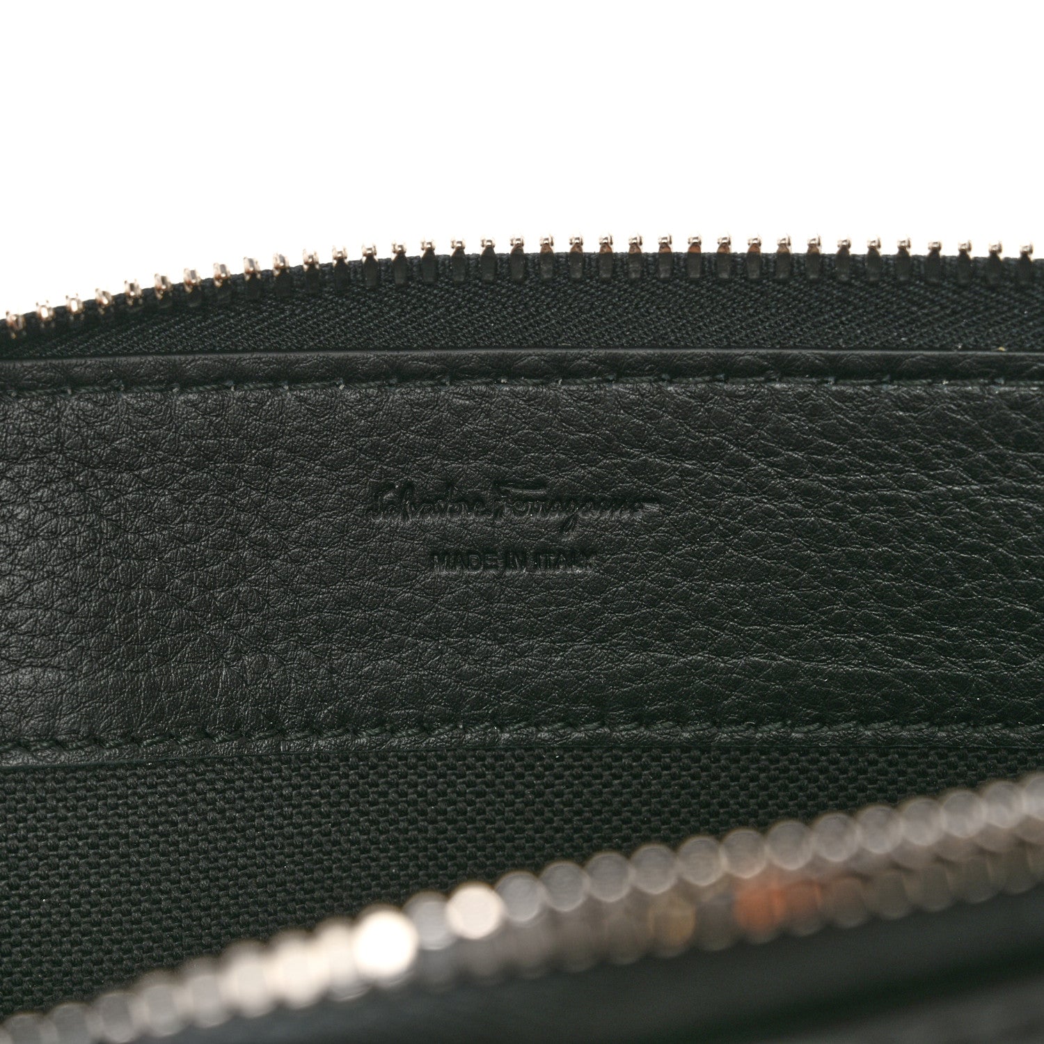 Salvatore Ferragamo Calfskin Gancini Embossed Document Holder Black 6 of 10
