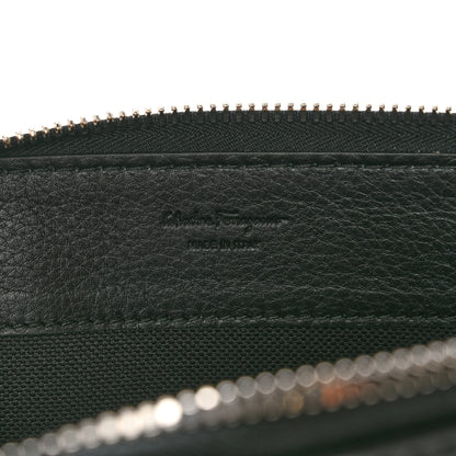 Salvatore Ferragamo Calfskin Gancini Embossed Document Holder Black 6 of 10
