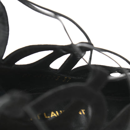 Saint Laurent Kid Scamosciato Tribute 105 Platform Sandals 37 Black 8 of 8
