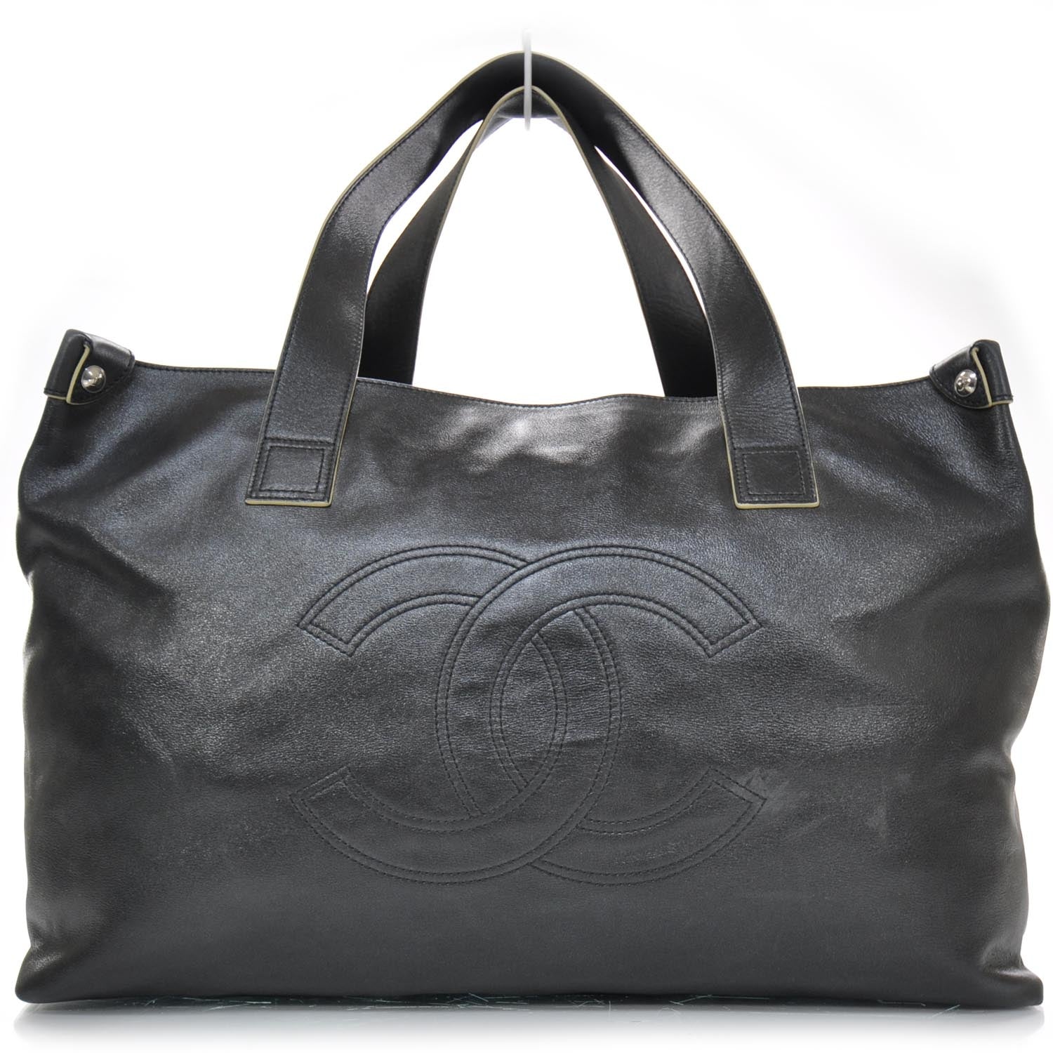 Chanel Lambskin Edgy Large Zip Top Tote Black 1 of 11