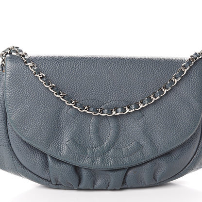 Chanel Caviar Half Moon Wallet On Chain WOC Blue 7 of 9