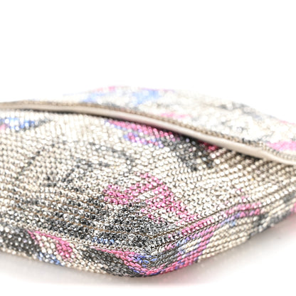 Chanel Satin Chainmail Crystal Graffiti CC Messenger Bag Silver Multicolor 10 of 10
