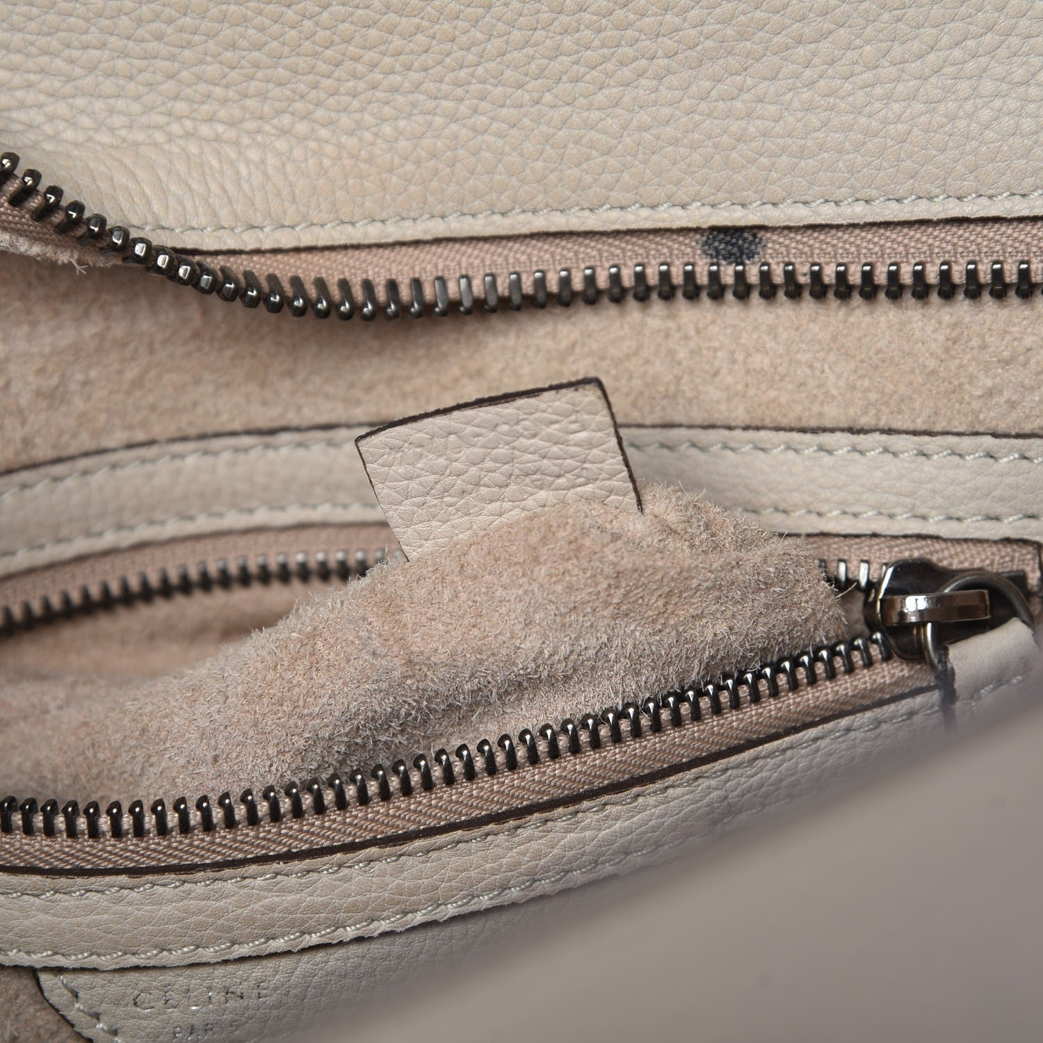 Celine Drummed Calfskin Micro Luggage Dune 7 of 14
