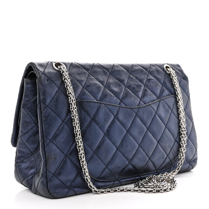 Chanel Aged Calfskin Quilted 2.55 Reissue 227 Flap Navy Blue 3 of 13