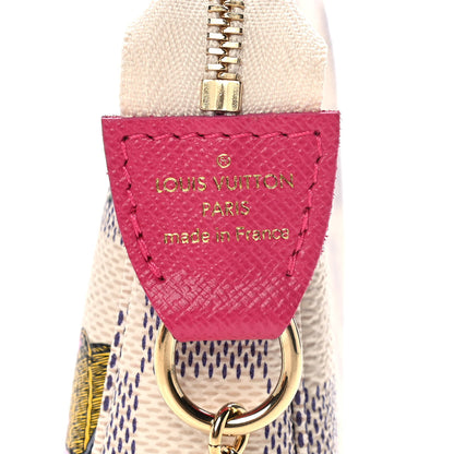 Louis Vuitton Damier Azur 2021 Christmas Animation Hollywood Mini Pochette Accessories Fuchsia 8 of 11