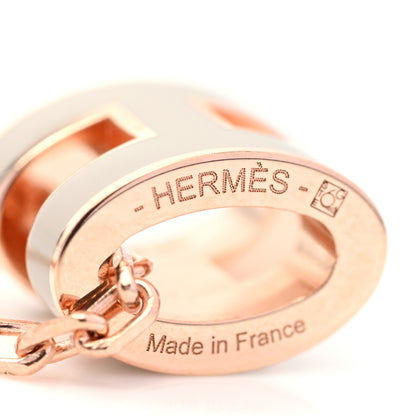 Hermes Lacquered Rose Gold Mini Pop H Pendant Necklace Marron Glace 6 of 8