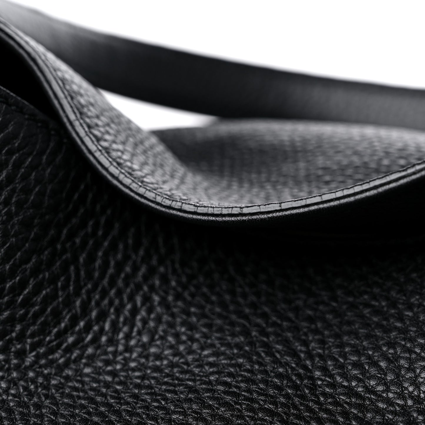 Pebbled Calfskin Medium Soho Shoulder Bag Black