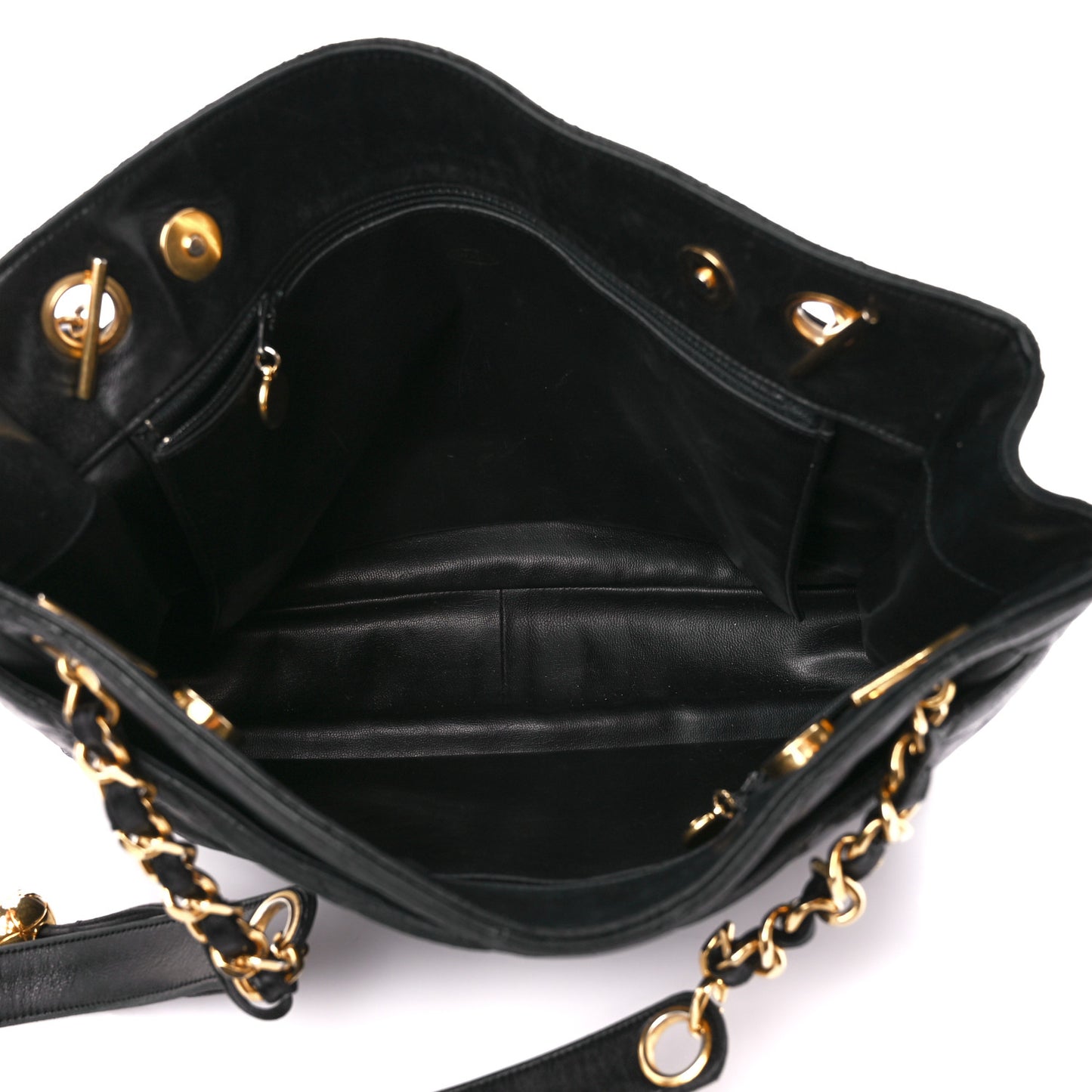 Lambskin Quilted Shoulder Bag Black