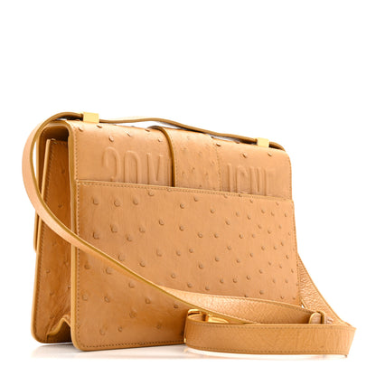 Christian Dior Ostrich 30 Montaigne Flap Bag Brown 2 of 13