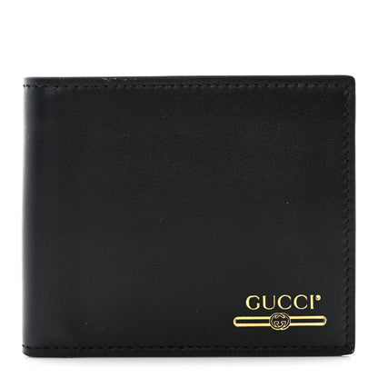 Gucci Plutone Calfskin Logo Bi-Fold Wallet Black 1 of 8