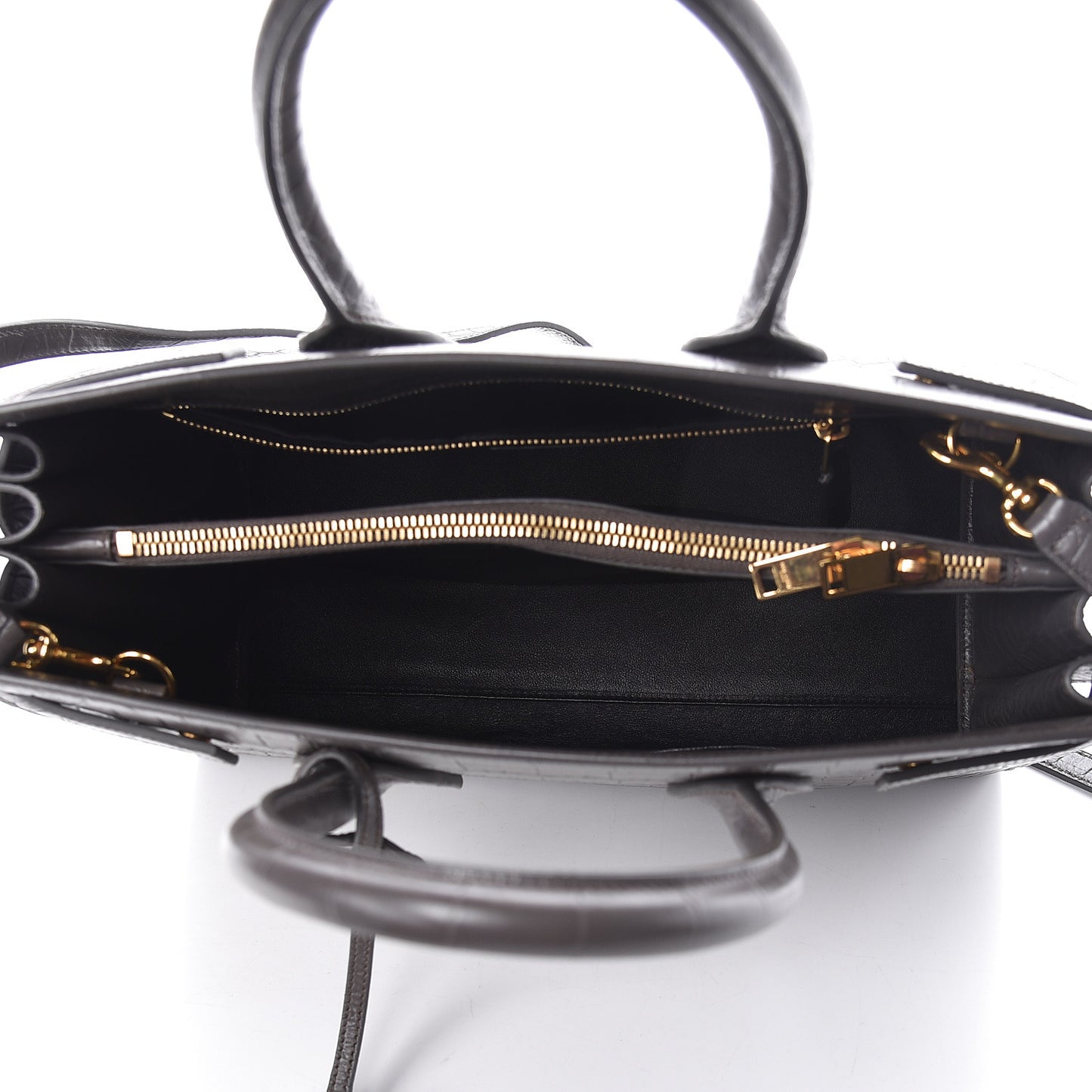 Crocodile Embossed Small Sac De Jour Fog
