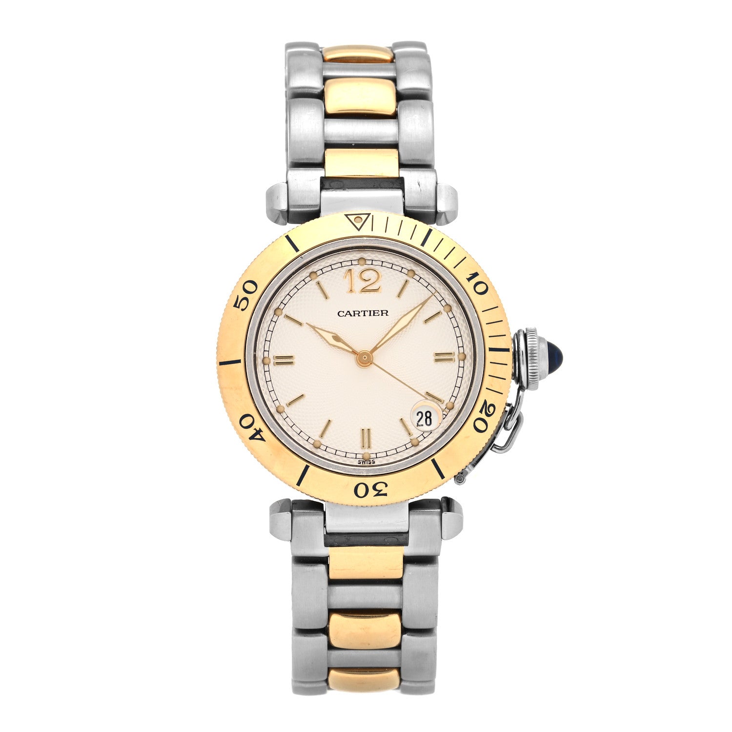 Cartier Stainless Steel 18K Yellow Gold 35mm Pasha C Automatic Watch 1 of 5
