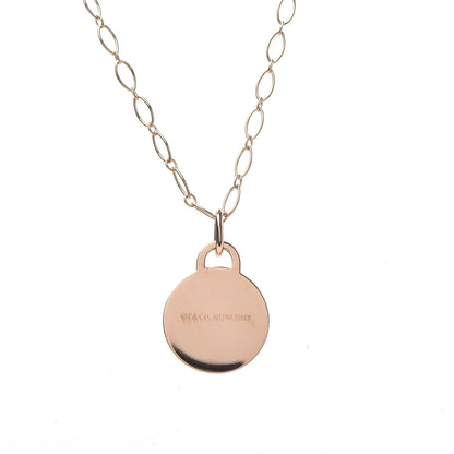 Tiffany 18K Rose Gold Diamond Moon Tag Charm Pendant Necklace 6 of 7