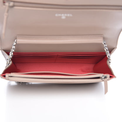 Chanel Vinyl Lipstick Wallet On Chain WOC Beige 5 of 13