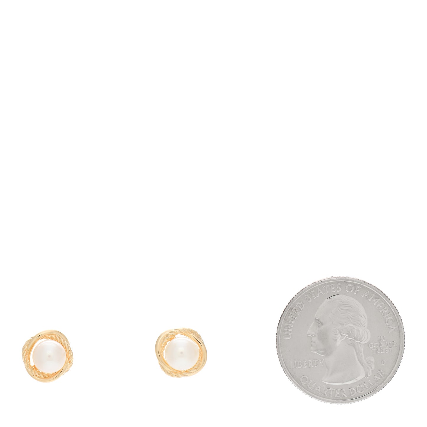18K Yellow Gold Freshwater Pearl 6mm Infinity Earrings