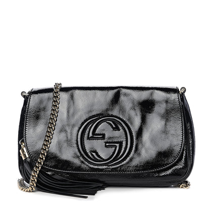 Gucci Patent Medium Soho Flap Crossbody Black 1 of 9