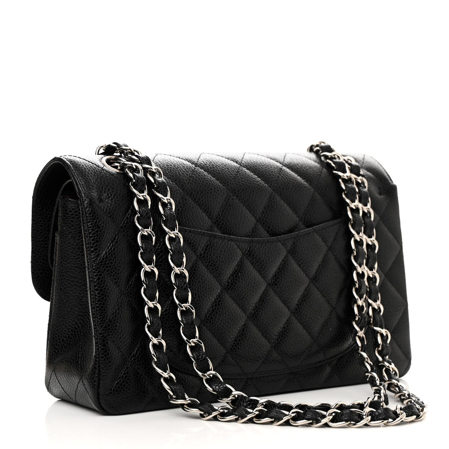 Caviar Quilted Small Double Flap Black