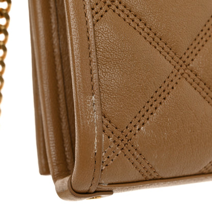 Saint Laurent Lambskin Diamond Quilted Becky Chain Wallet Natural Tan 11 of 11