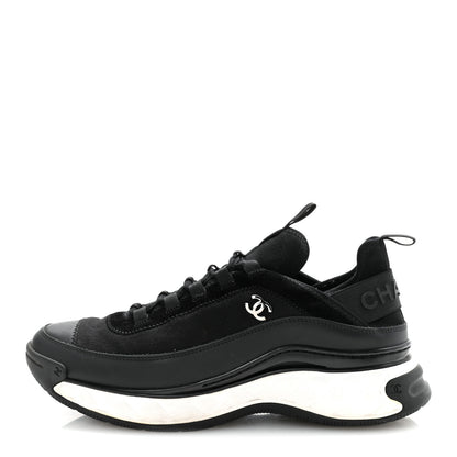 Chanel Velvet Calfskin Mixed Fibers Mens CC Sneakers 41 Black 1 of 18