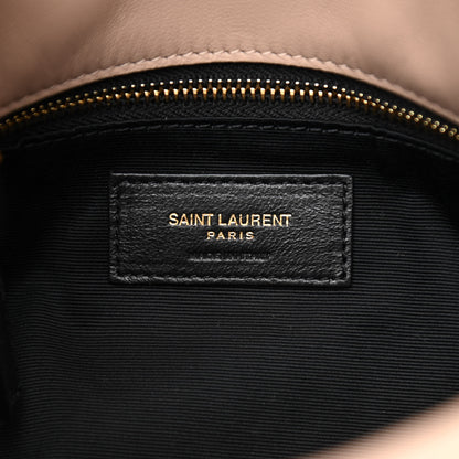 Saint Laurent Lambskin Quilted Small Loulou Puffer Monogram Chain Satchel Dark Beige 6 of 10