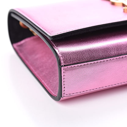 Saint Laurent Metallic Calfskin Small Classic Monogram Kate Tassel Satchel Pink 5 of 10