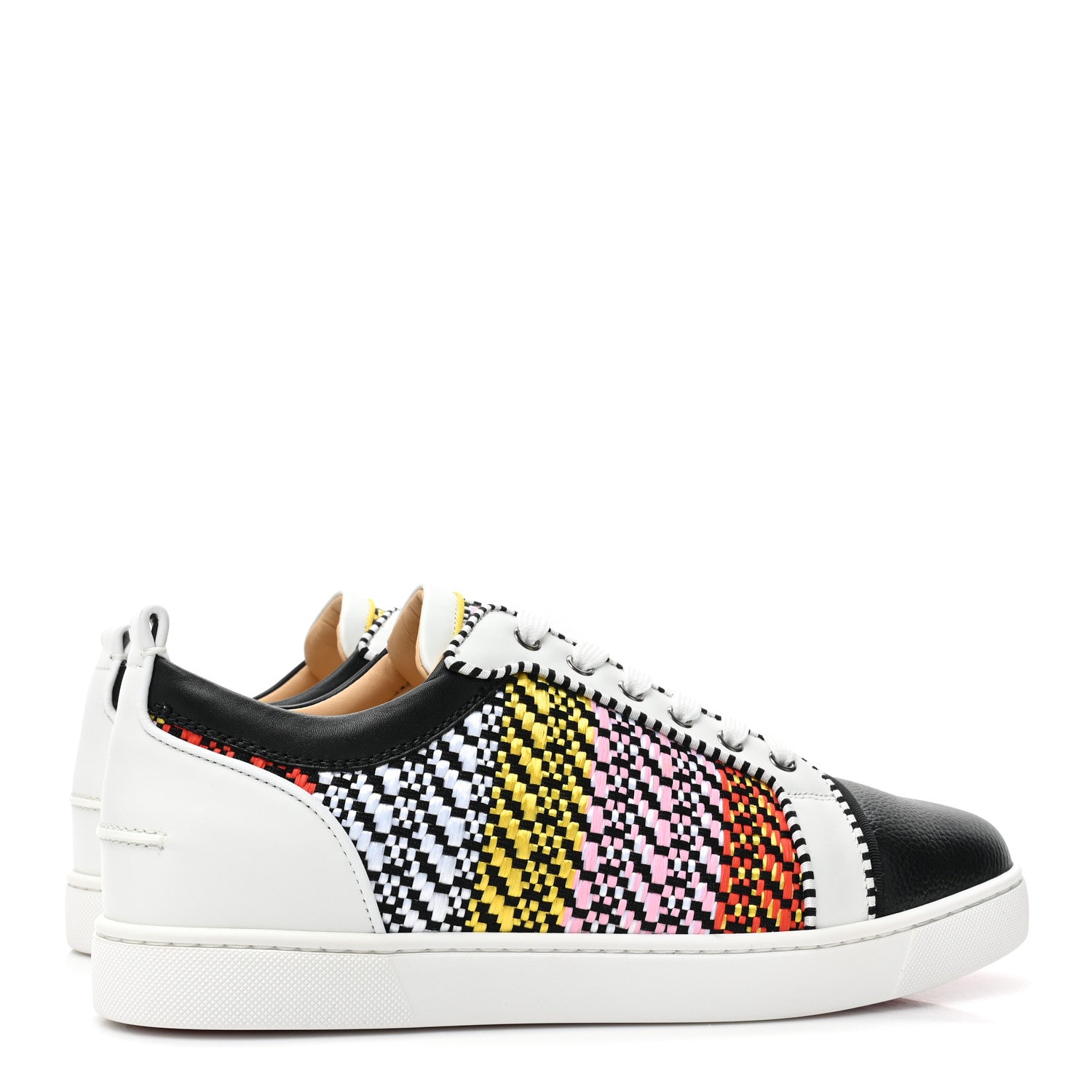 Christian Louboutin Nappa Raphia Bistrot Mens Louis Junior Orlato Flat Sneakers 44 Multicolor 4 of 10