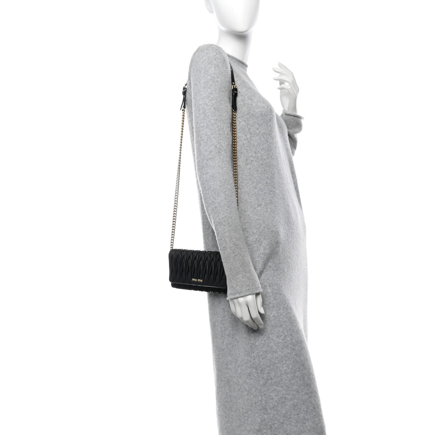 Nappa Matelasse Wallet On Chain Black