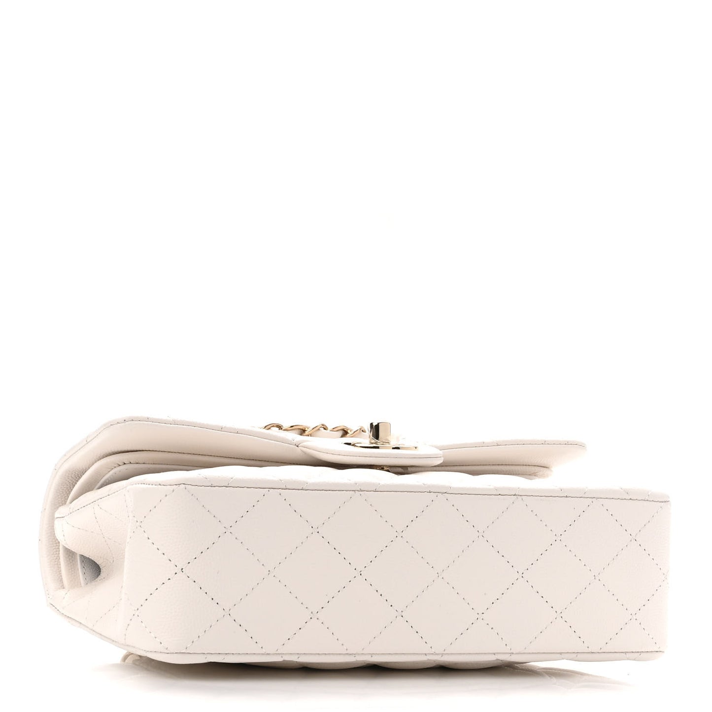 Caviar Quilted Small Double Flap White