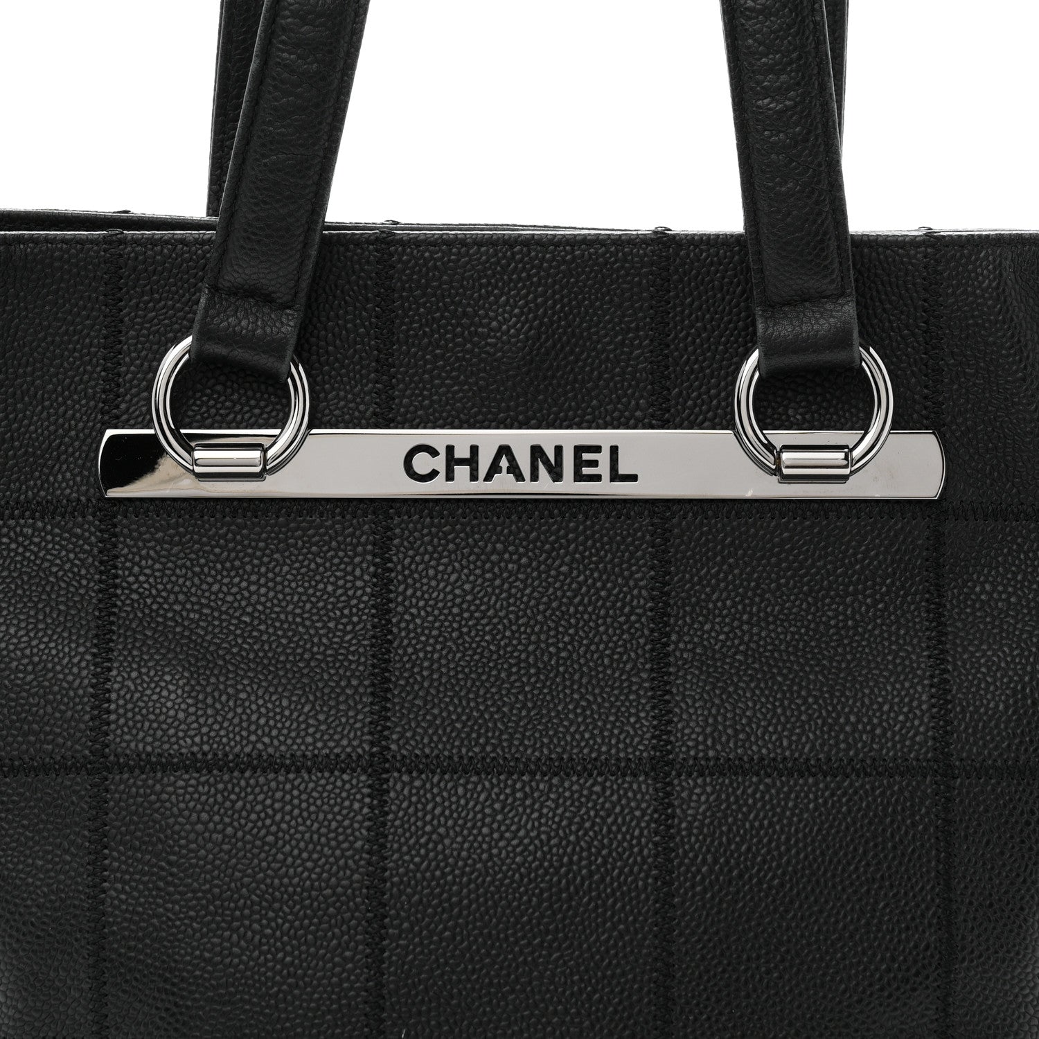 Chanel Caviar Square Stitched Tote Black 8 of 10