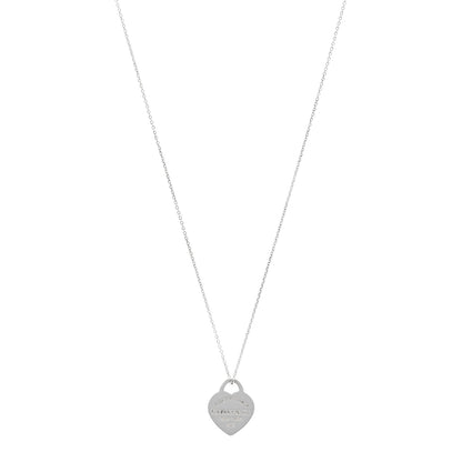 Tiffany Sterling Silver Small Return To Tiffany Heart Pendant Necklace 1 of 5