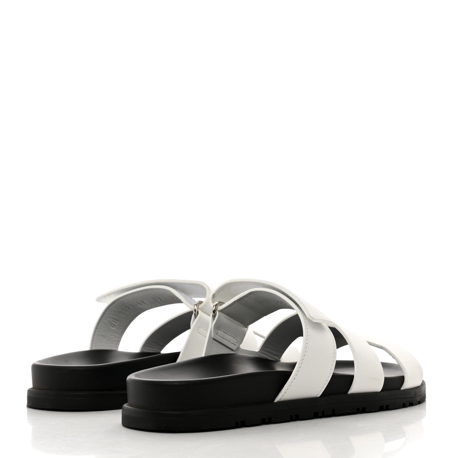 Hermes Calfskin Womens Chypre Sandals 37 White 4 of 9