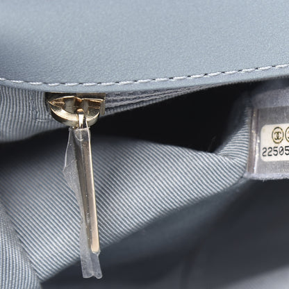 Chanel Iridescent Glazed Calfskin Quilted New Medium Boy Flap Light Blue 7 of 12