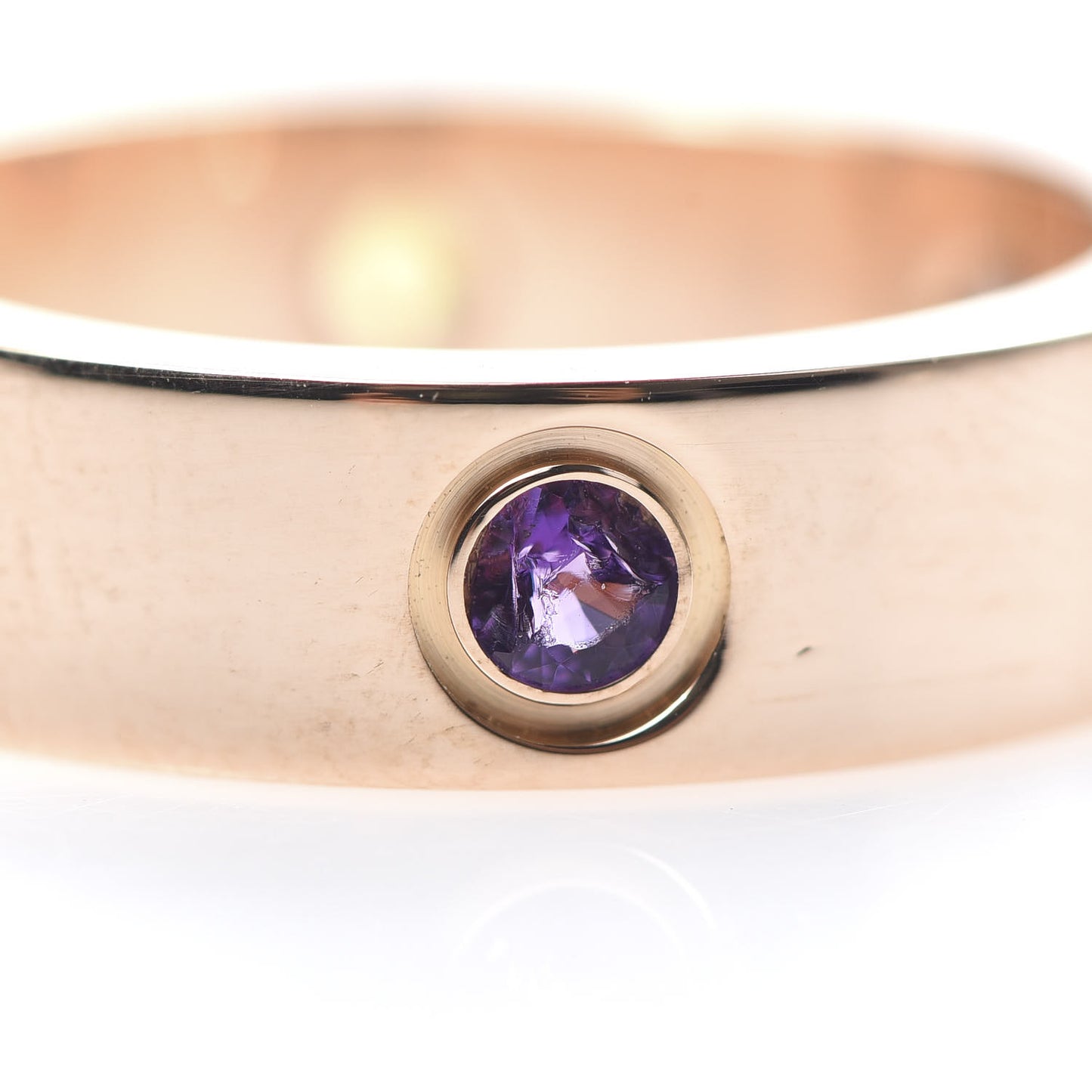 18K Pink Gold Sapphire Garnet Amethyst 5.5mm LOVE Ring 53 6.25