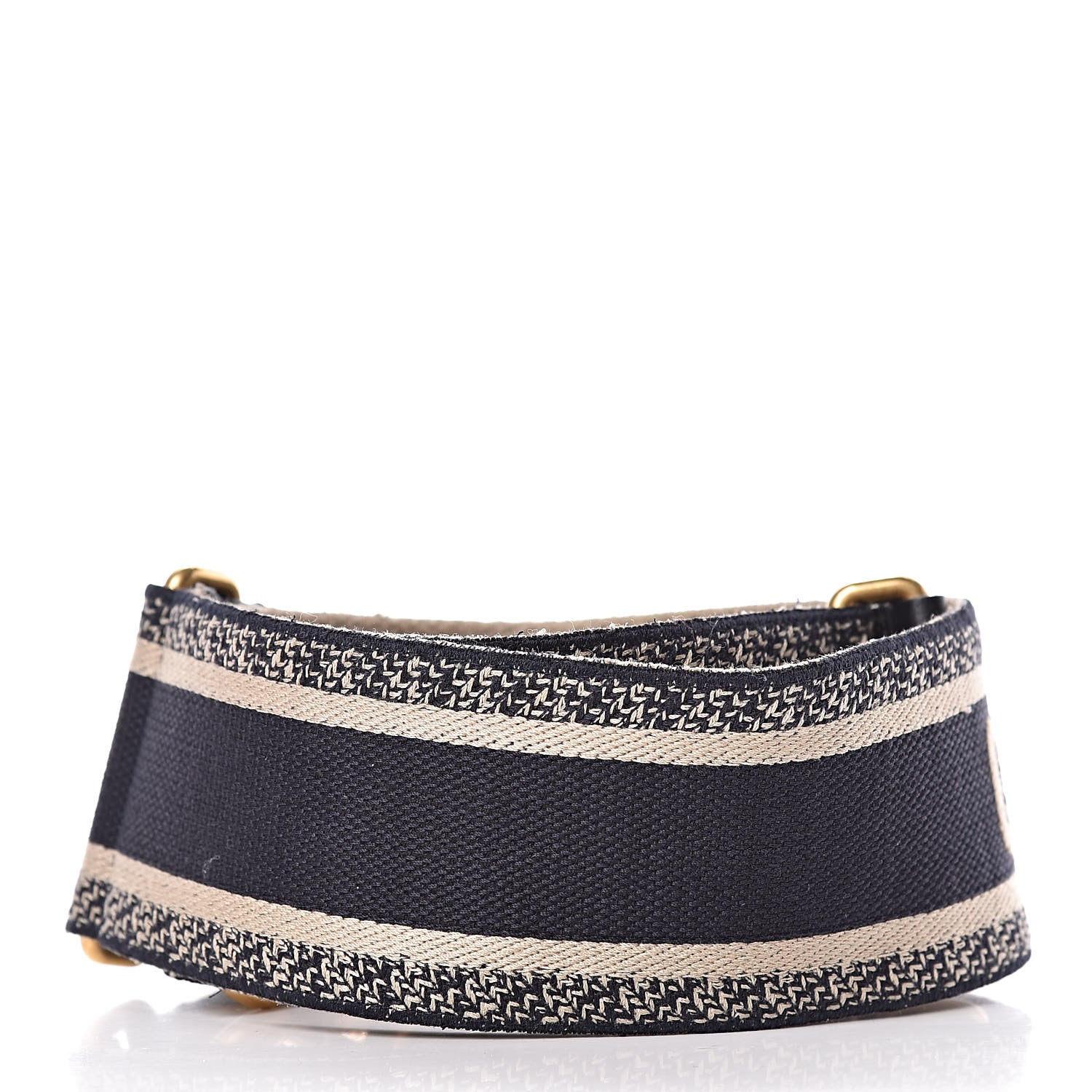 Christian Dior Canvas Embroidered Shoulder Strap Blue 2 of 4