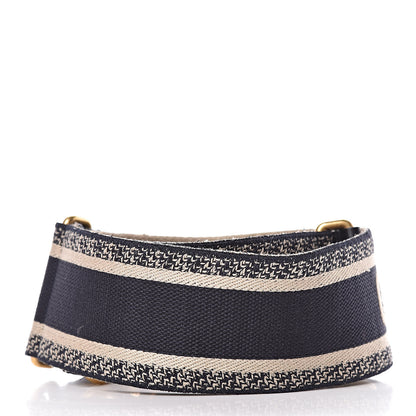 Christian Dior Canvas Embroidered Shoulder Strap Blue 2 of 4