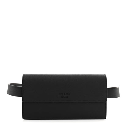 Prada Saffiano Pocket Belt Bag Black 1 of 8