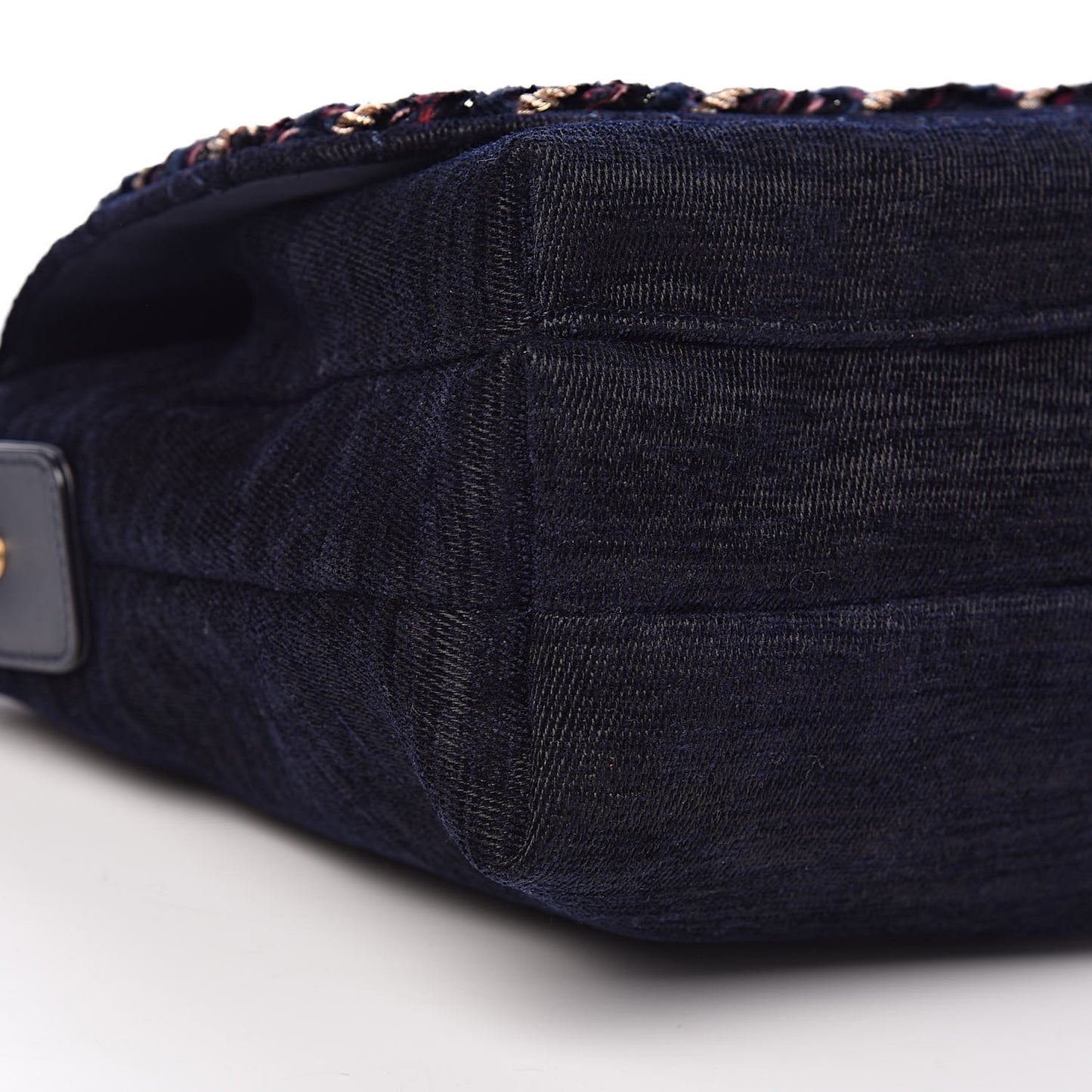 Wool Velvet Quilted Parisian Stroll Messenger Navy