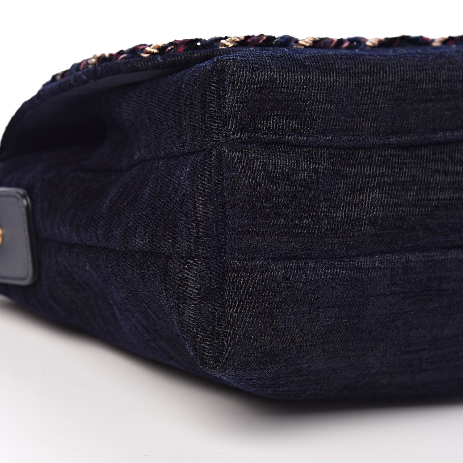 Chanel Wool Velvet Quilted Parisian Stroll Messenger Navy 8 of 10