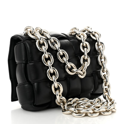 Bottega Veneta Lambskin Maxi Intreccio Padded Chain Cassette Crossbody Bag Black 3 of 11