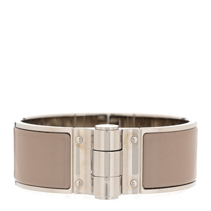 Hermes Enamel Charniere Uni Wide Hinged Bracelet M Marron Glace 1 of 5