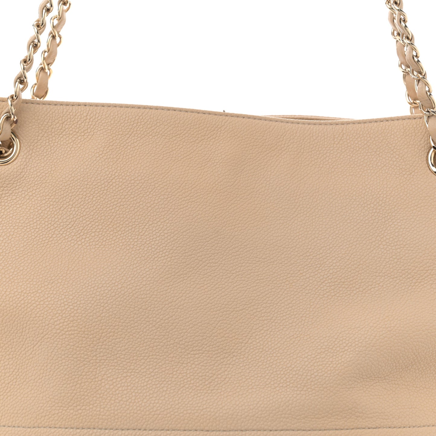 Caviar Stitched Shopping Tote Beige