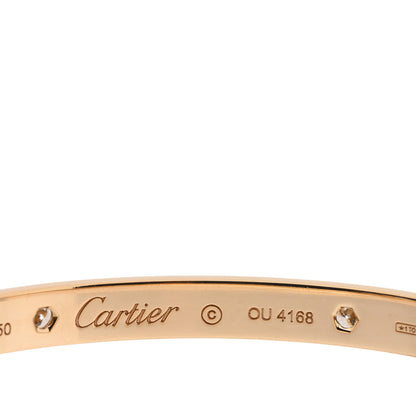 Cartier 18K Yellow Gold 4 Diamond LOVE Bracelet 17 3 of 5
